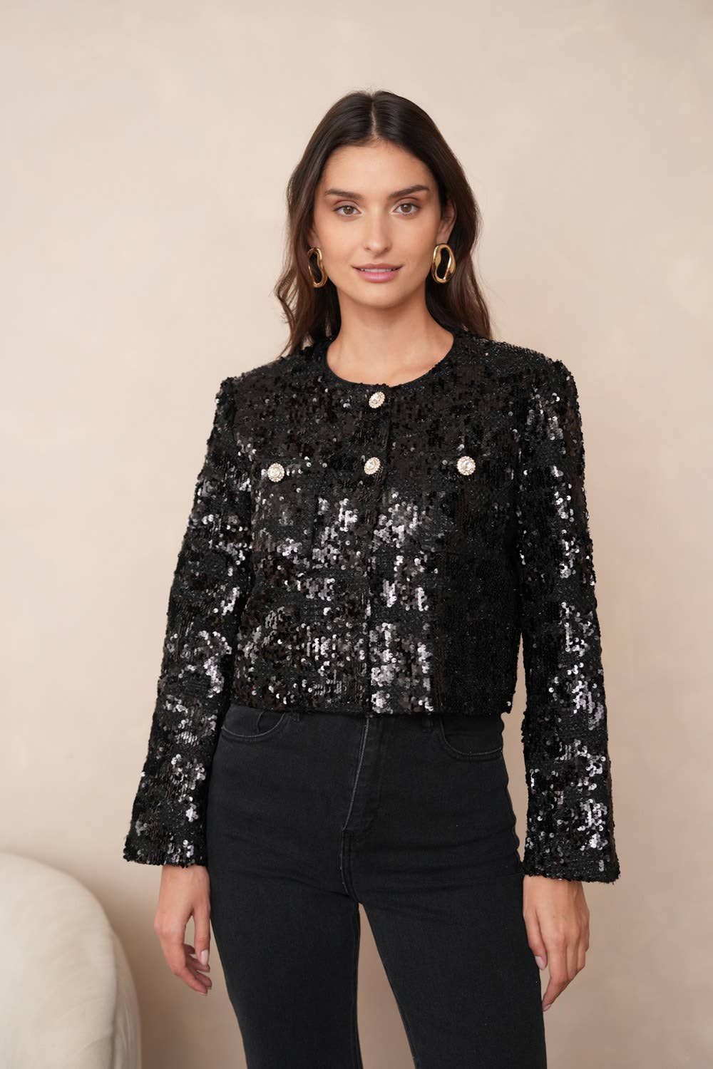 Sequin Tweed Jacket