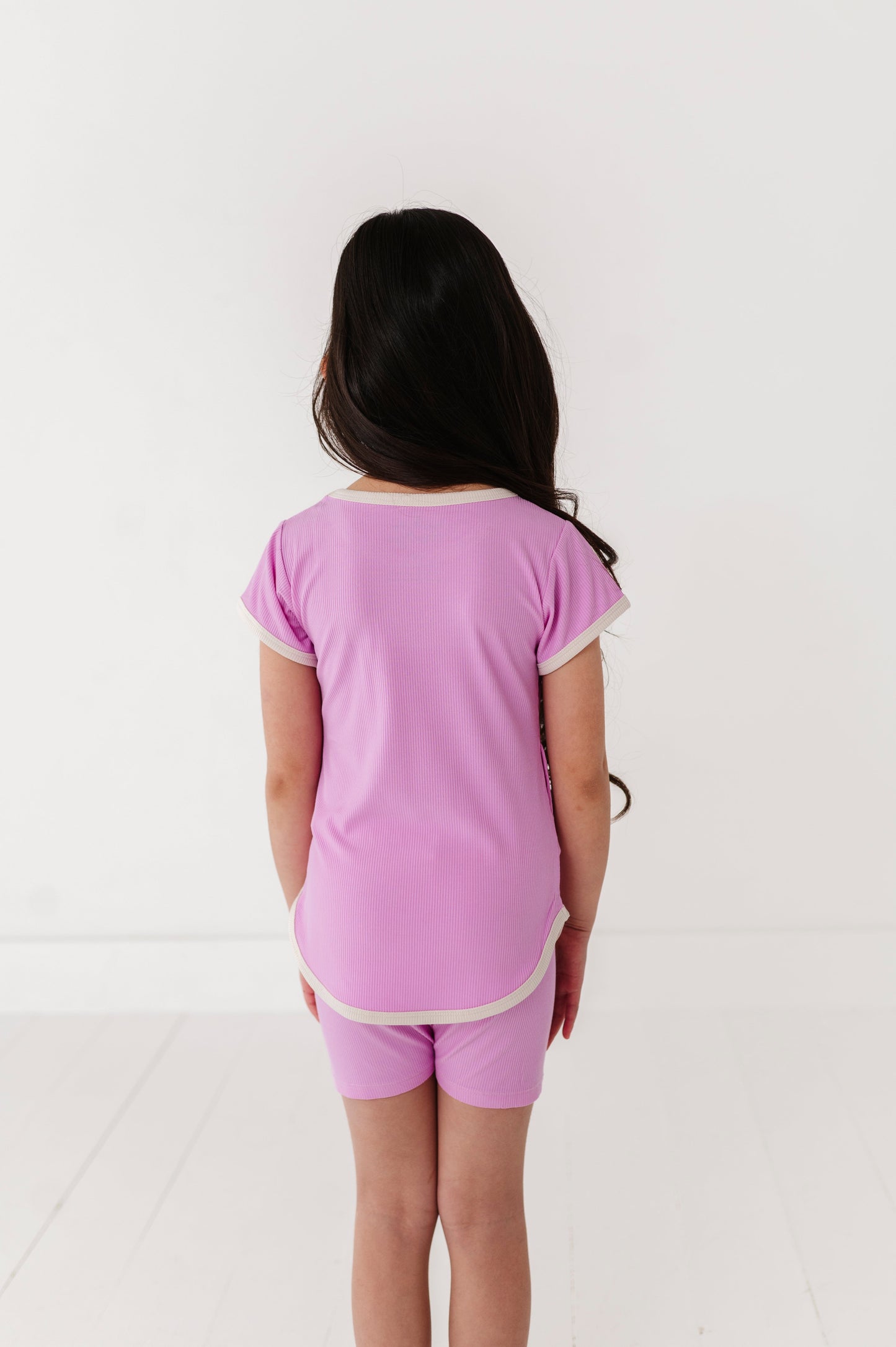LAVENDER | T-Shirt Dress + Shorts RIB SET