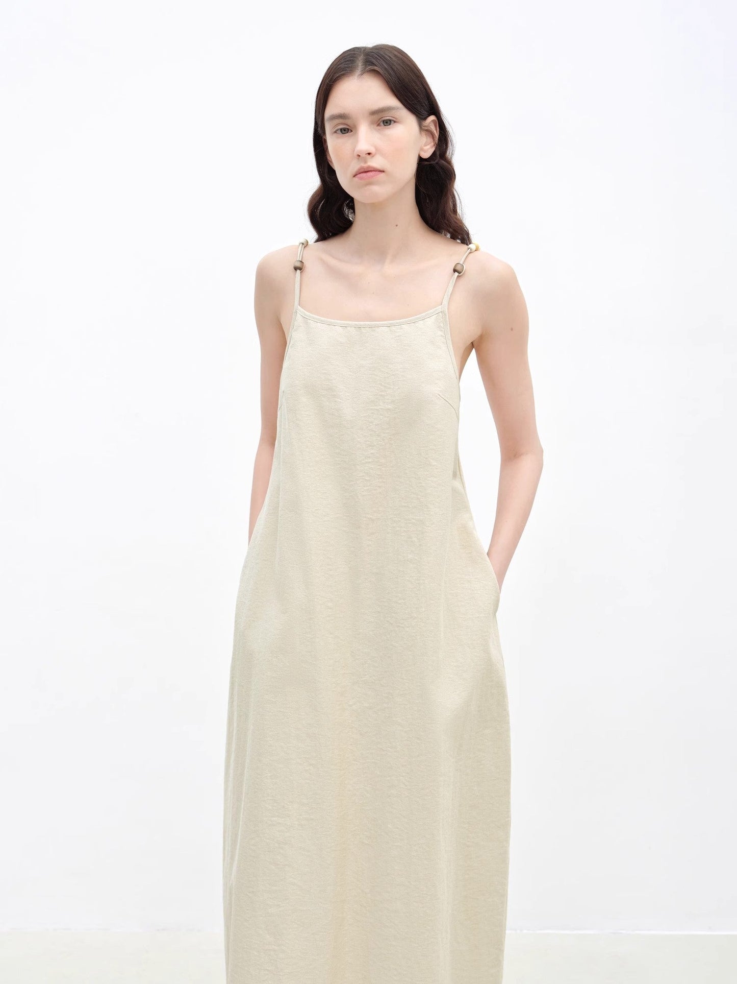 Island Walk Cotton Beaded Sling Dress