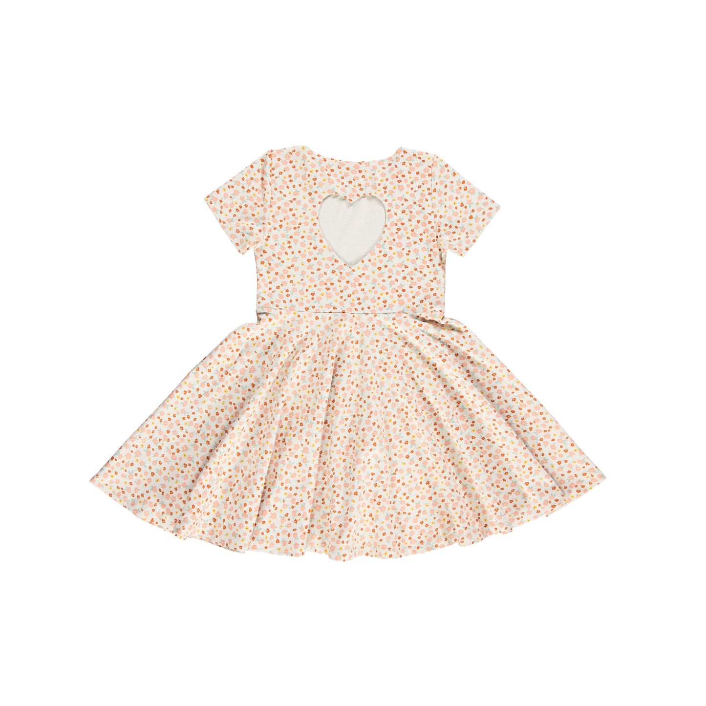 Sweetheart Twirl Dress | Organic Cotton Jersey - Sunset Meadow