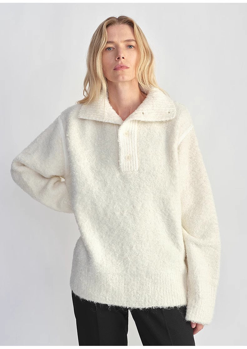Alpaca Wool Polo Sweater