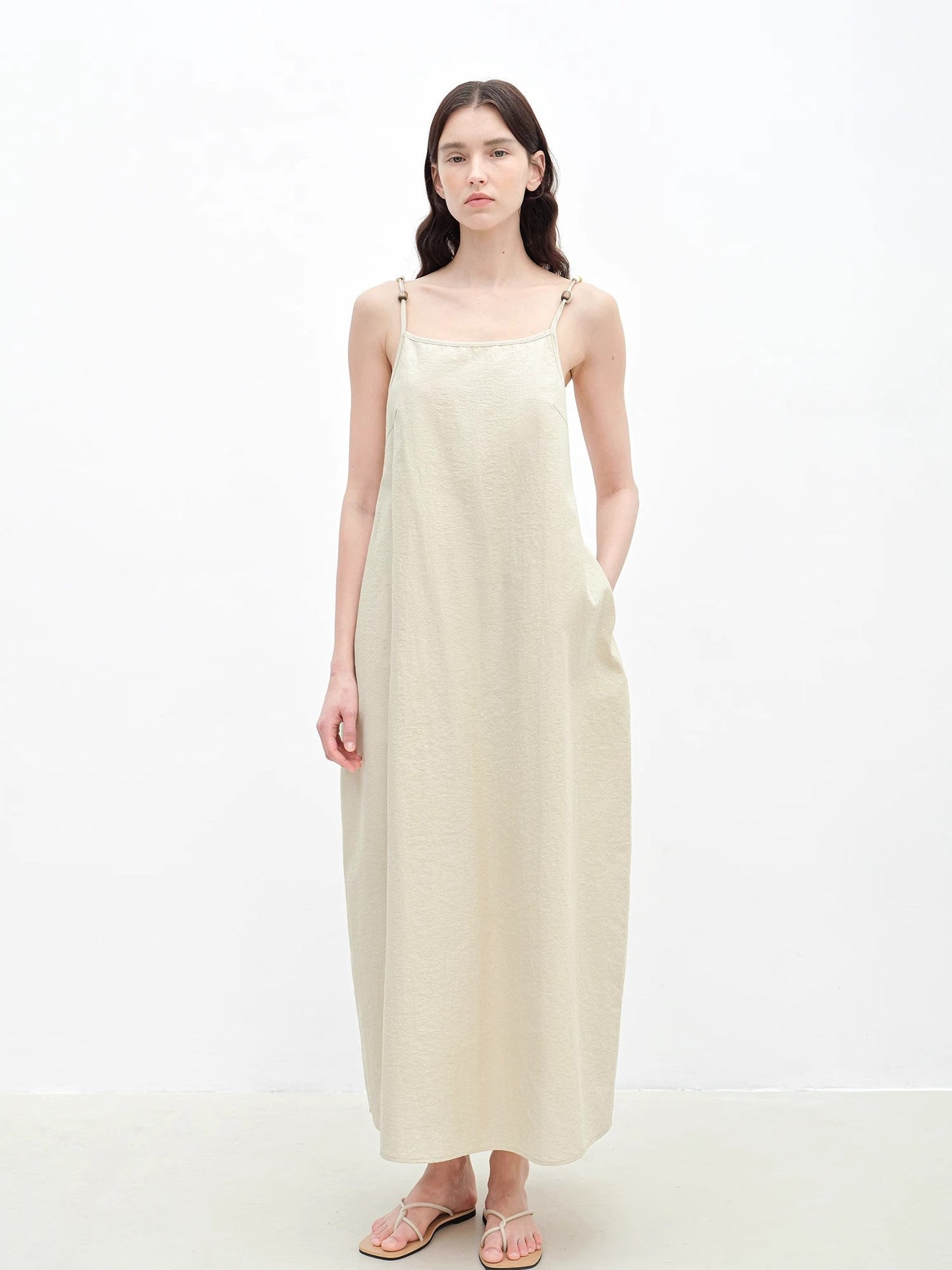 Island Walk Cotton Beaded Sling Dress