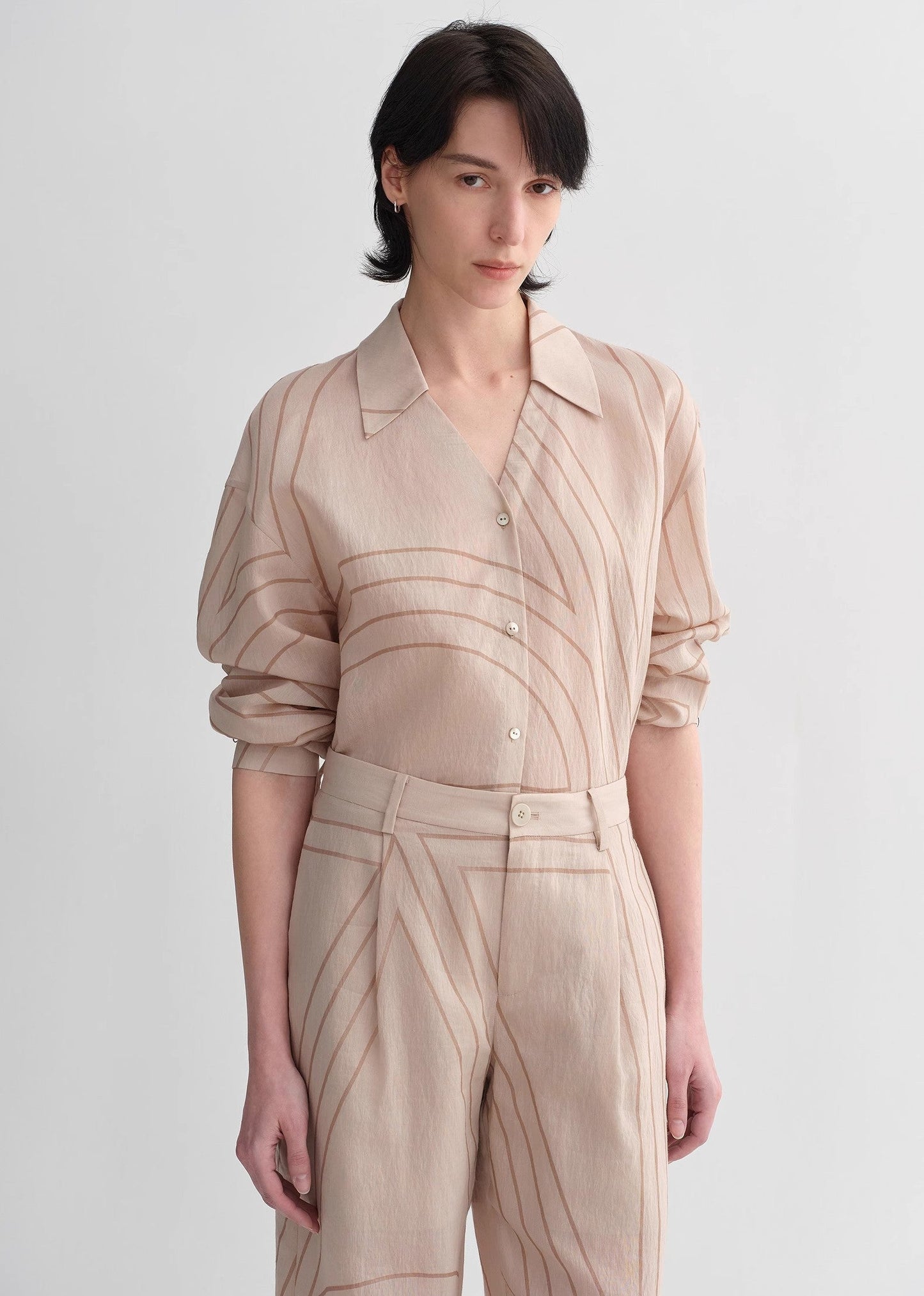 Linen Art Stripe Shirt