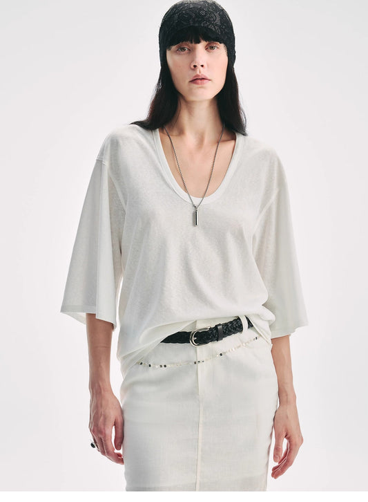 Inspiration Starts Loose U-Neck T-Shirt
