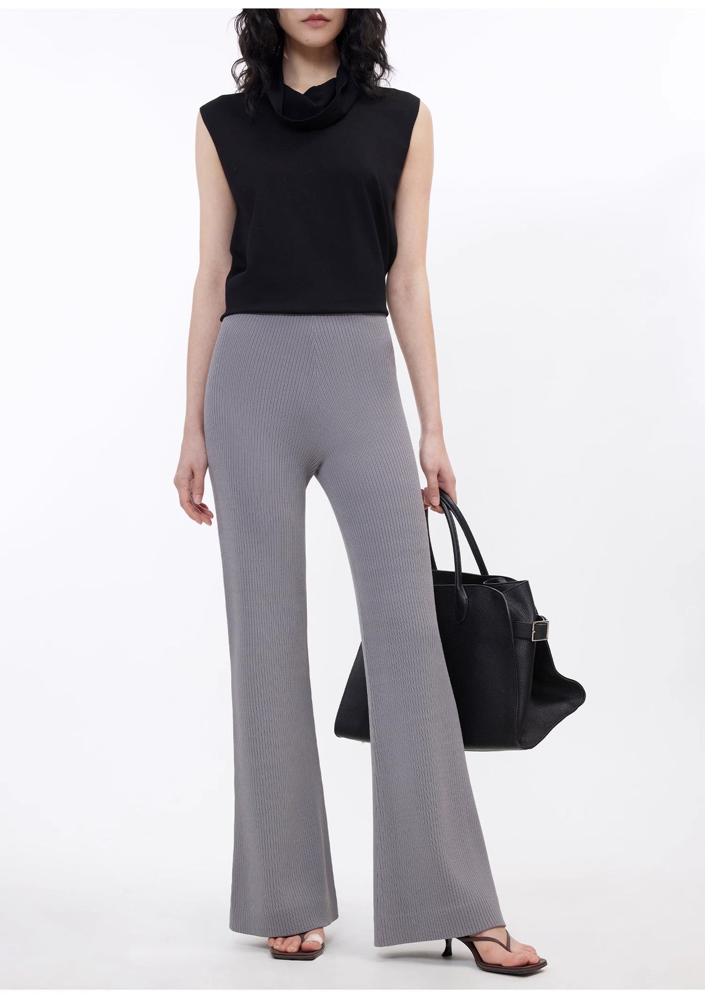 Knitted Bootcut Trousers