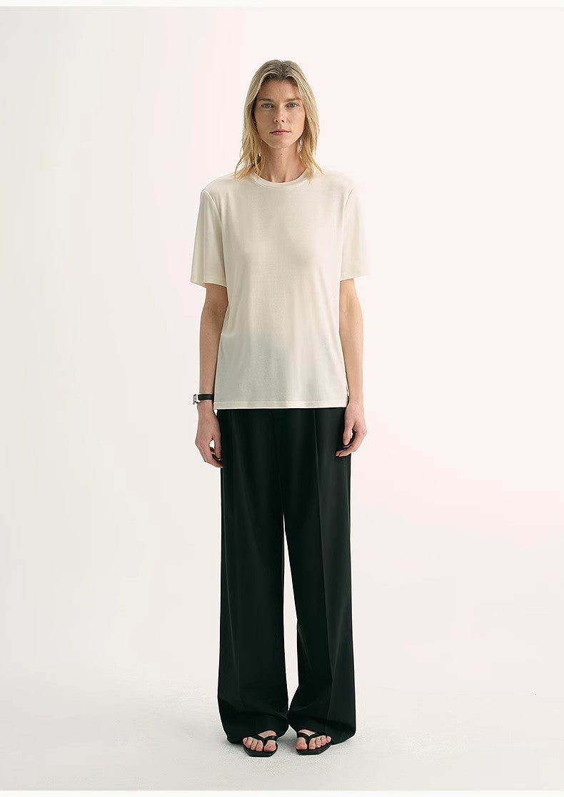 "Soft Cloud" 15.5mm Cashmere Loose Tee
