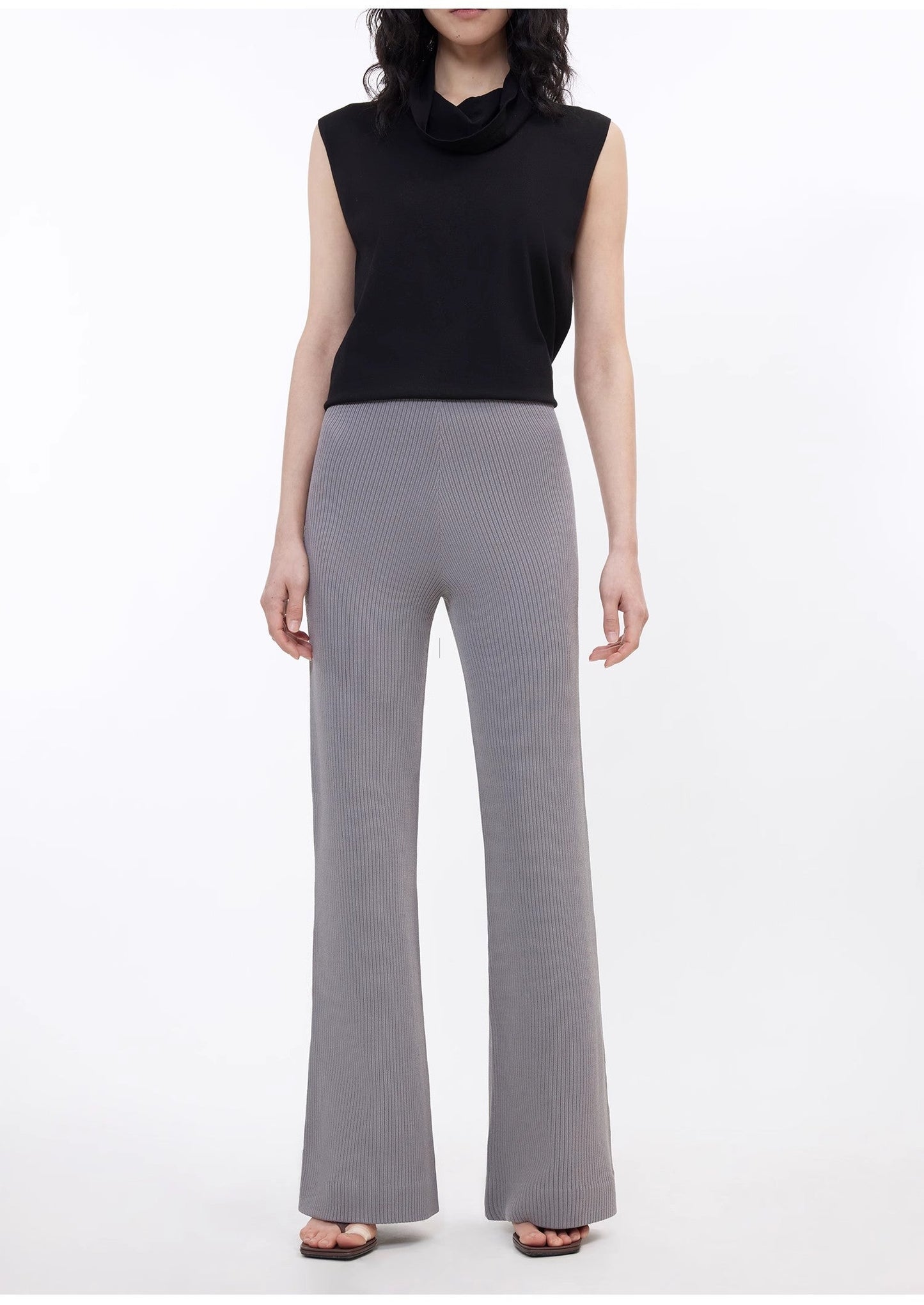 Knitted Bootcut Trousers