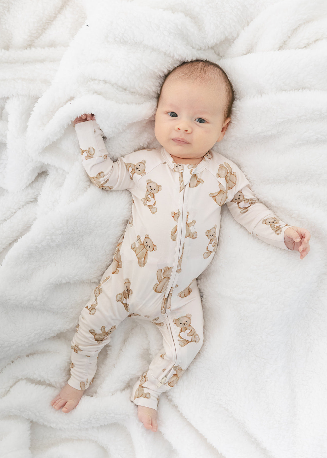 Bear Hearts | Bamboo Zip Pajamas