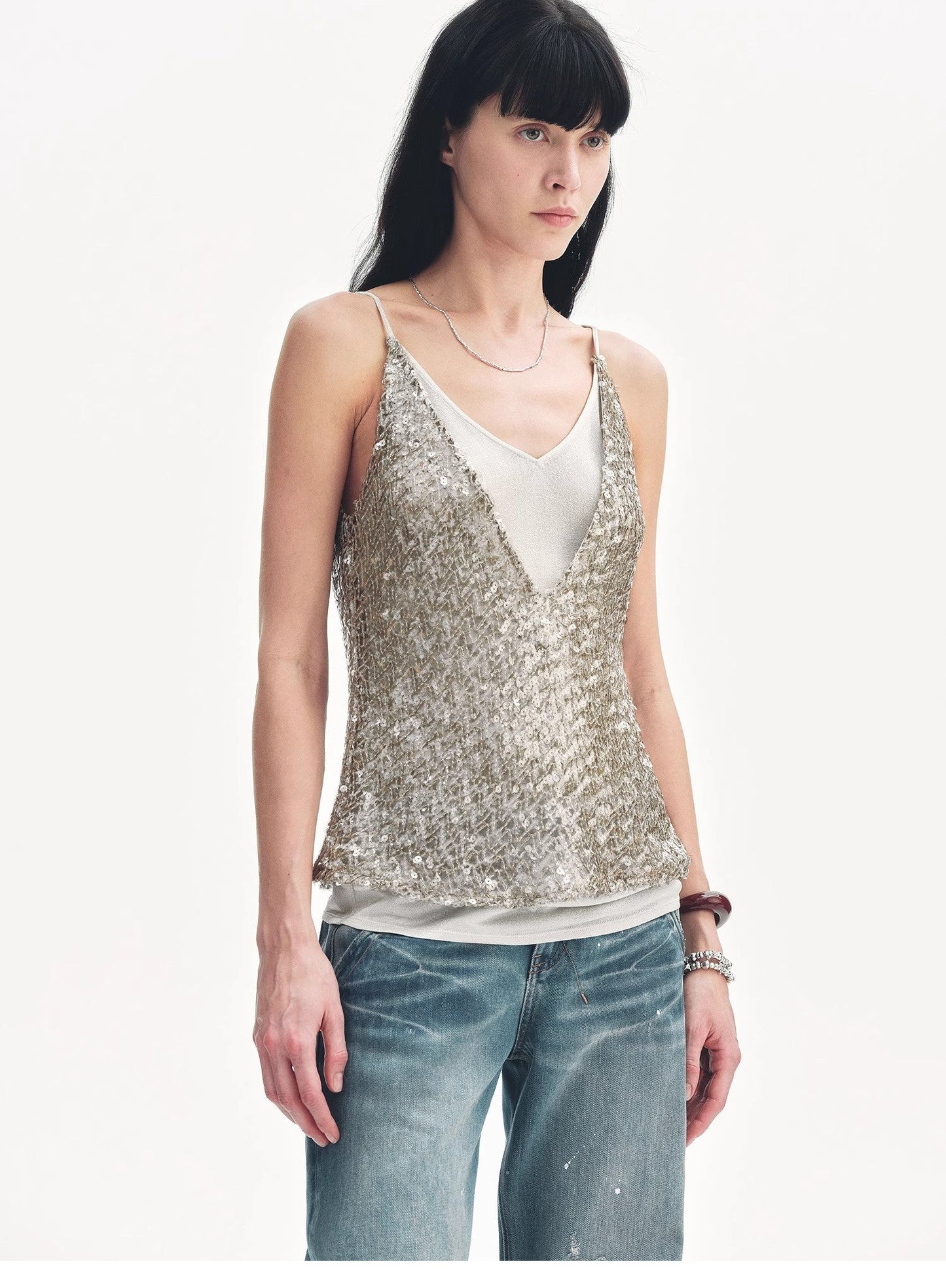 Dream Catcher Sequined Net Top