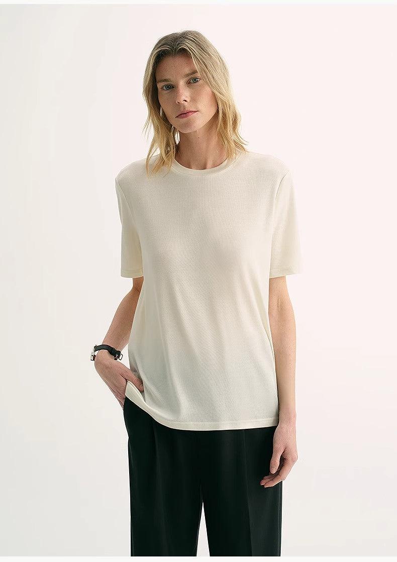 "Soft Cloud" 15.5mm Cashmere Loose Tee