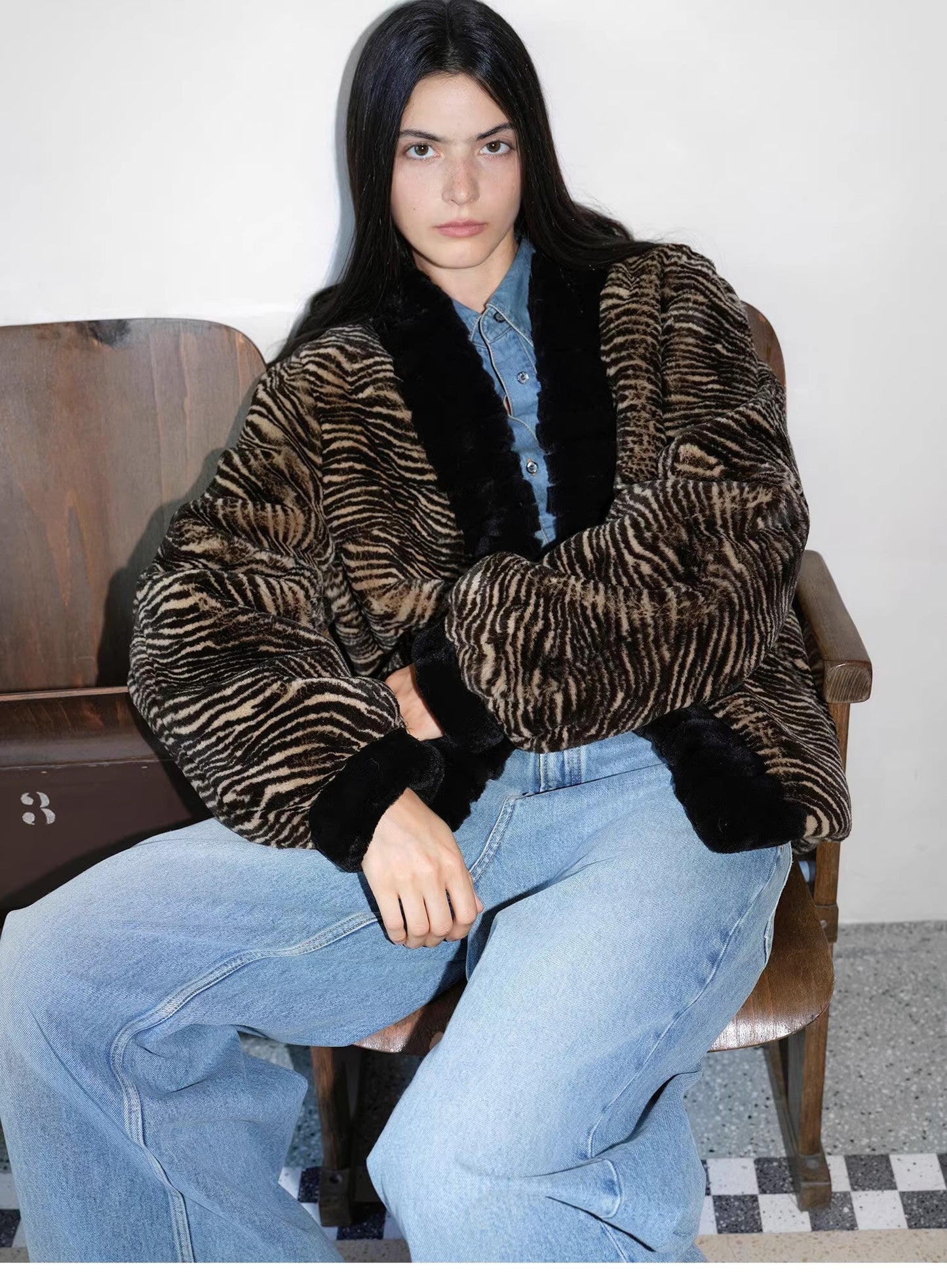 Multiple Stripe Rabbit Jacket
