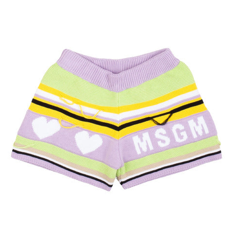 MSGM - Knit Shorts Lilac Stripe