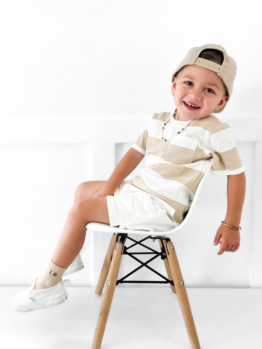 Striped Tee - Beige