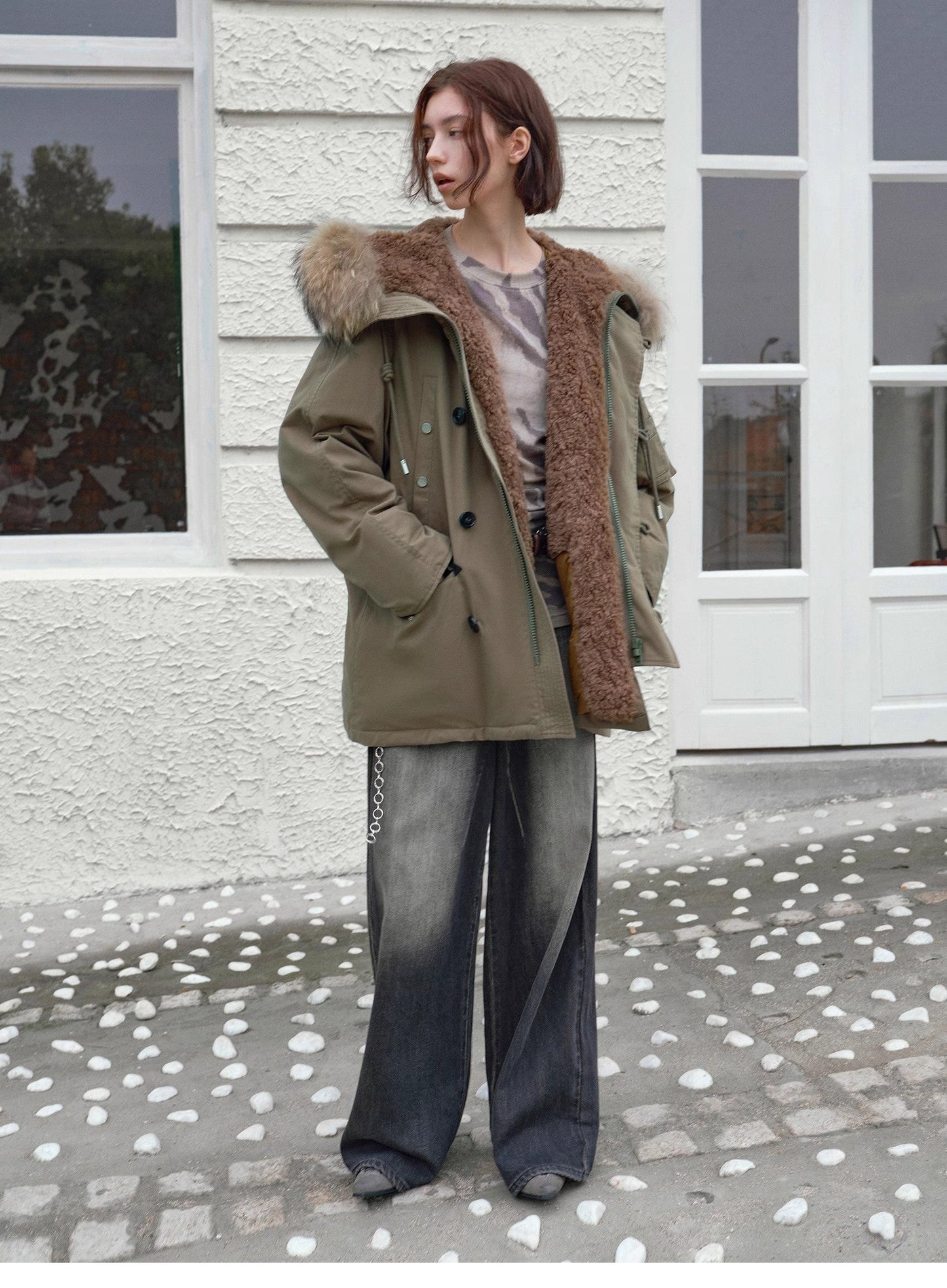 Coastal Highway II Hooded Raccoon Duck Down Parka