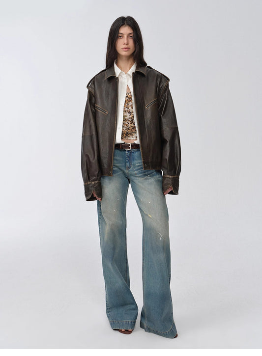 Two-Way Genuine Leather Jacket