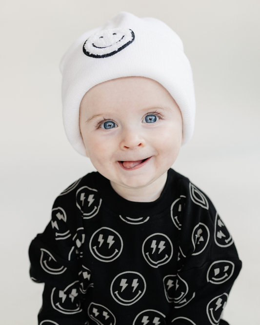 Smiley Beanie | White