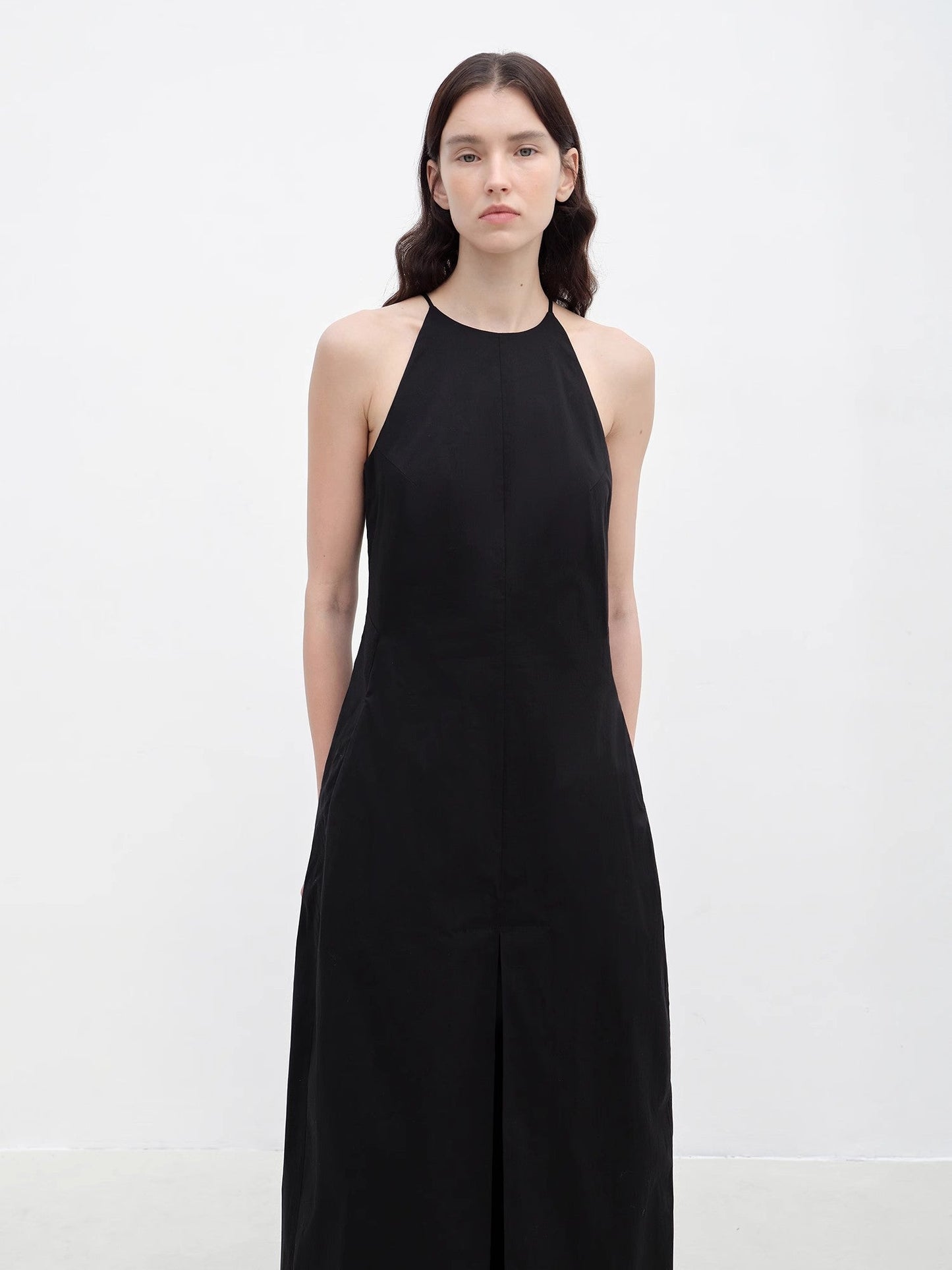 "Piano Music" Halterneck Waist-Cinching Cocoon Dress