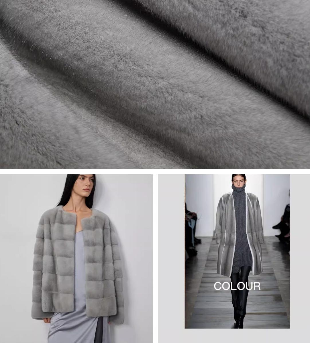 Vintage Clock Velvet Mink Fur Coat Winter