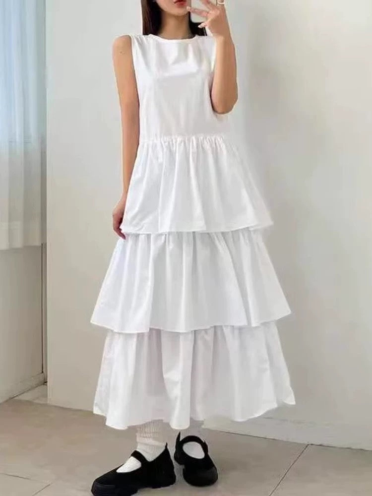 Paneled Layered Vest Dress