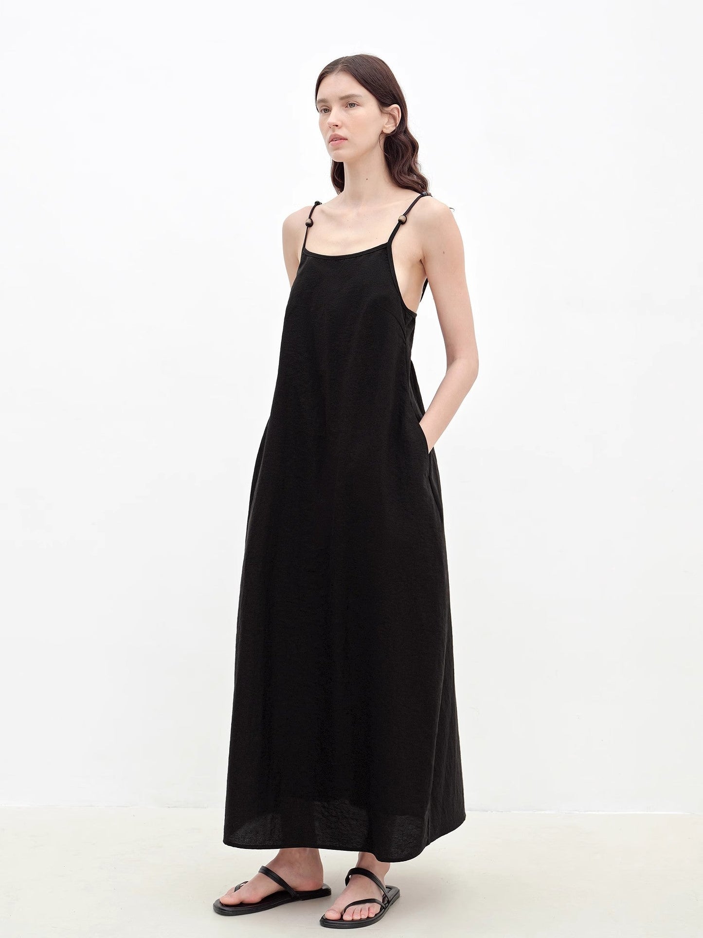 Island Walk Cotton Beaded Sling Dress