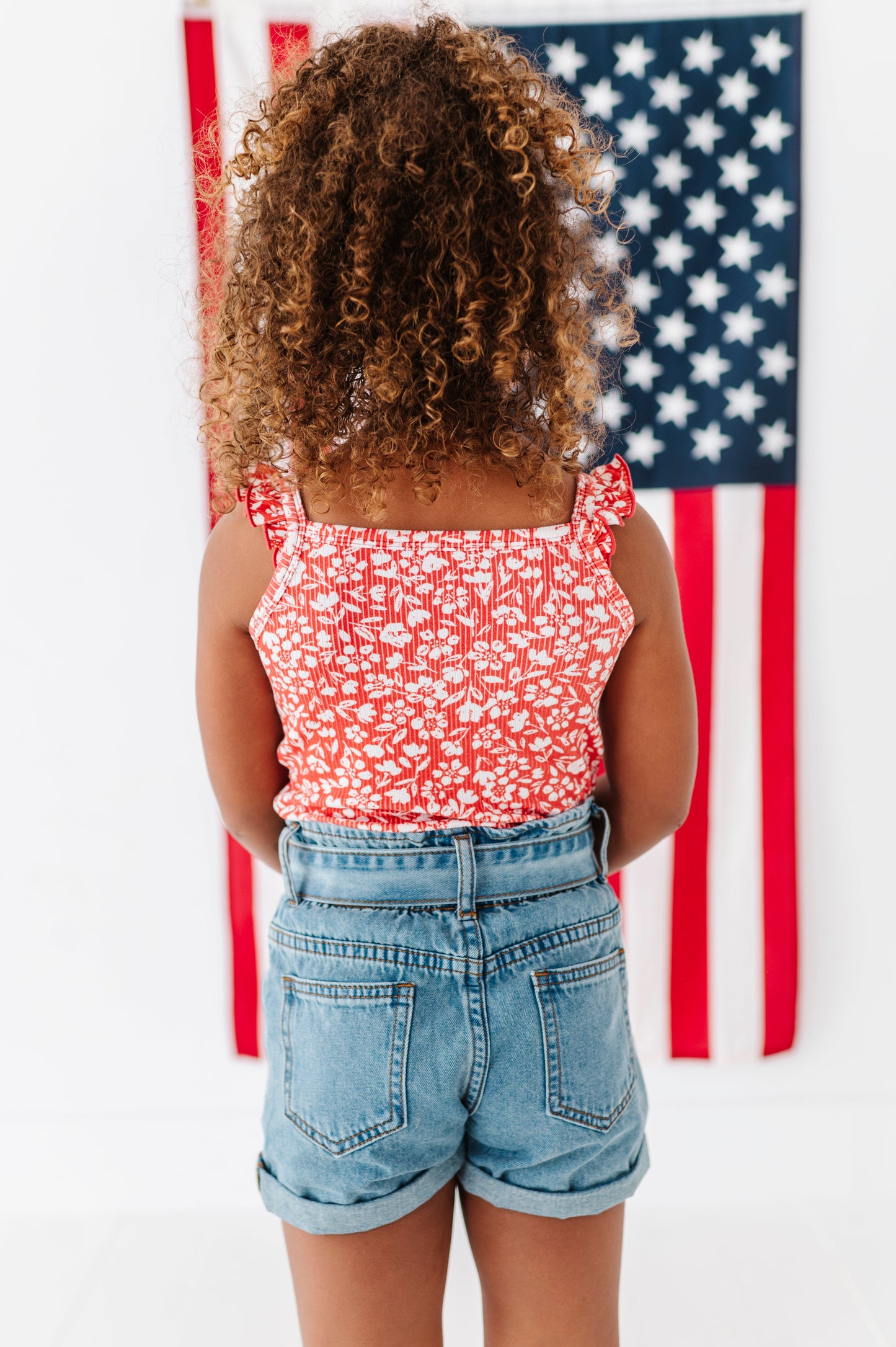 Americana Red Floral | Ribbed Tank