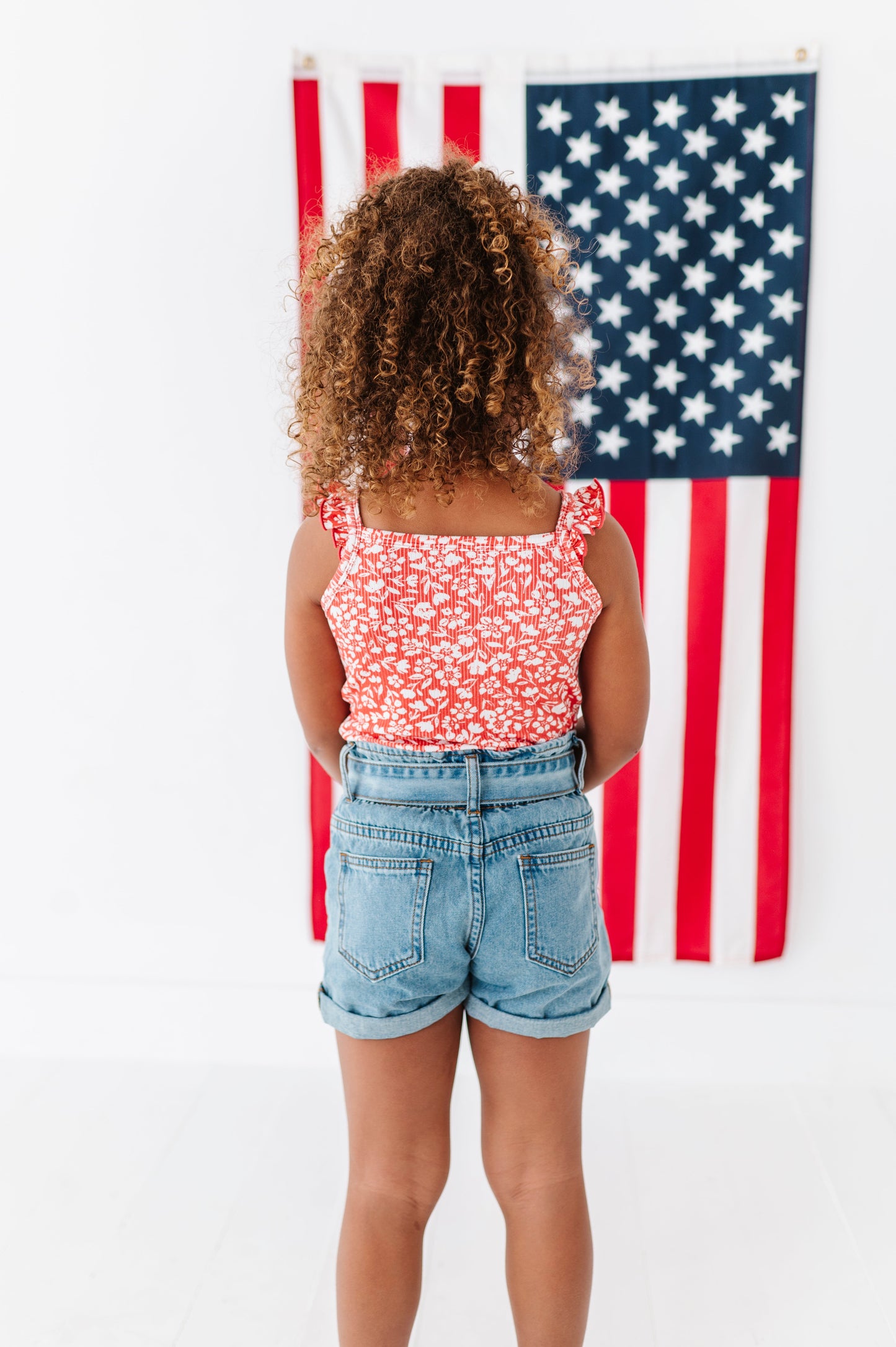 Americana Red Floral | Ribbed Tank