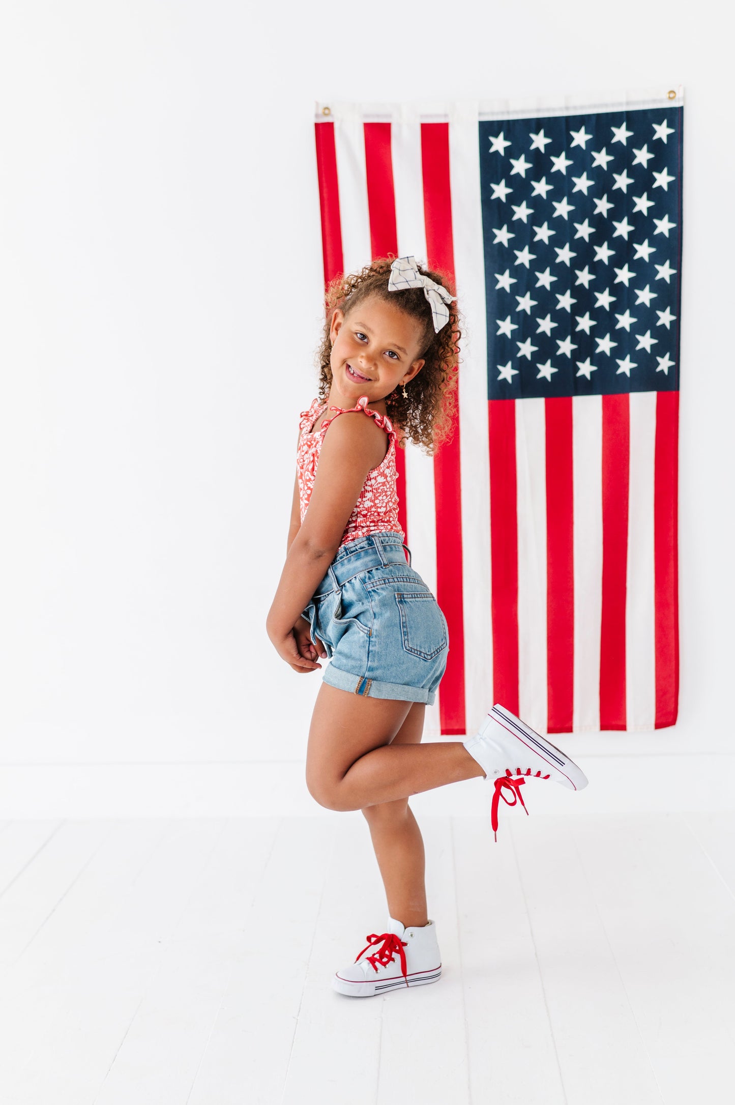 Americana Red Floral | Ribbed Tank