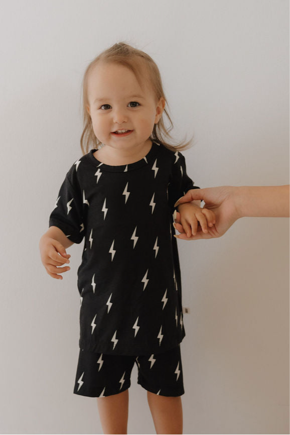Bamboo Short Set | Midnight Lightning Bolt