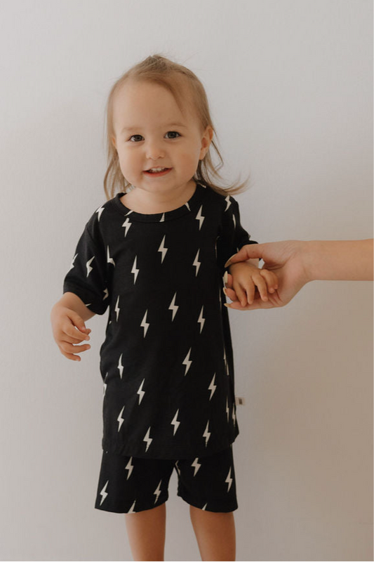 Bamboo Short Set | Midnight Lightning Bolt