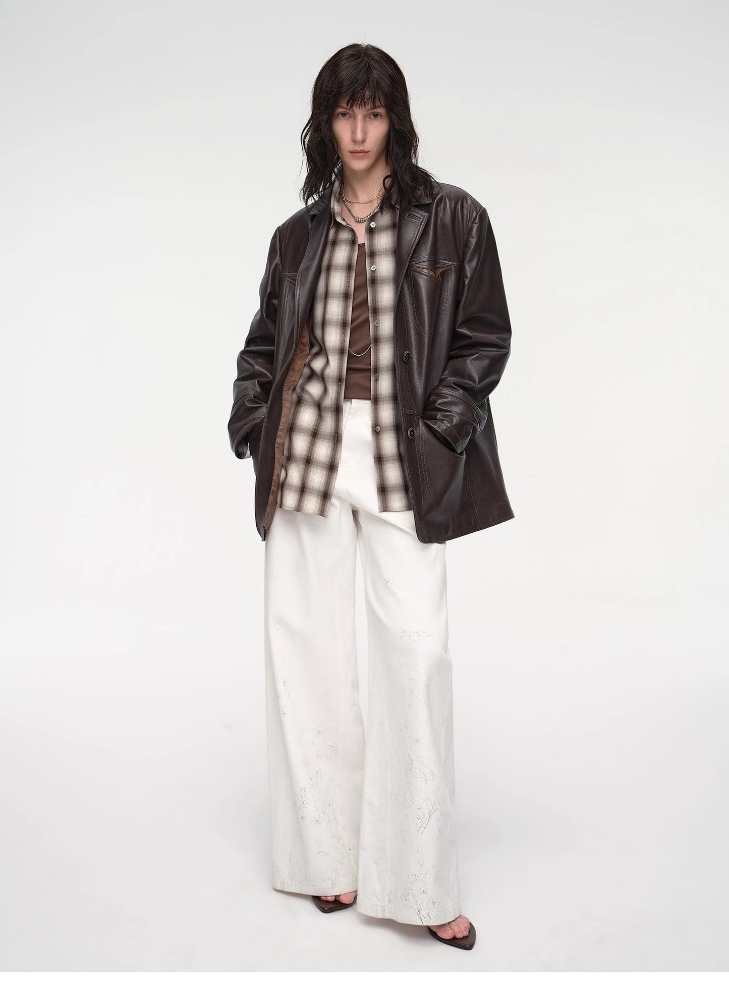 Windsor Past Wide Shoulder Multi-Pocket Suit Waxed Leather Jacket