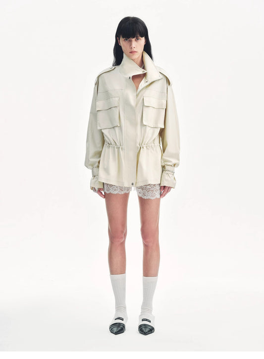 "Relaxed Toning" Lightly Coated Drawstring Waisted Outerwear Summer