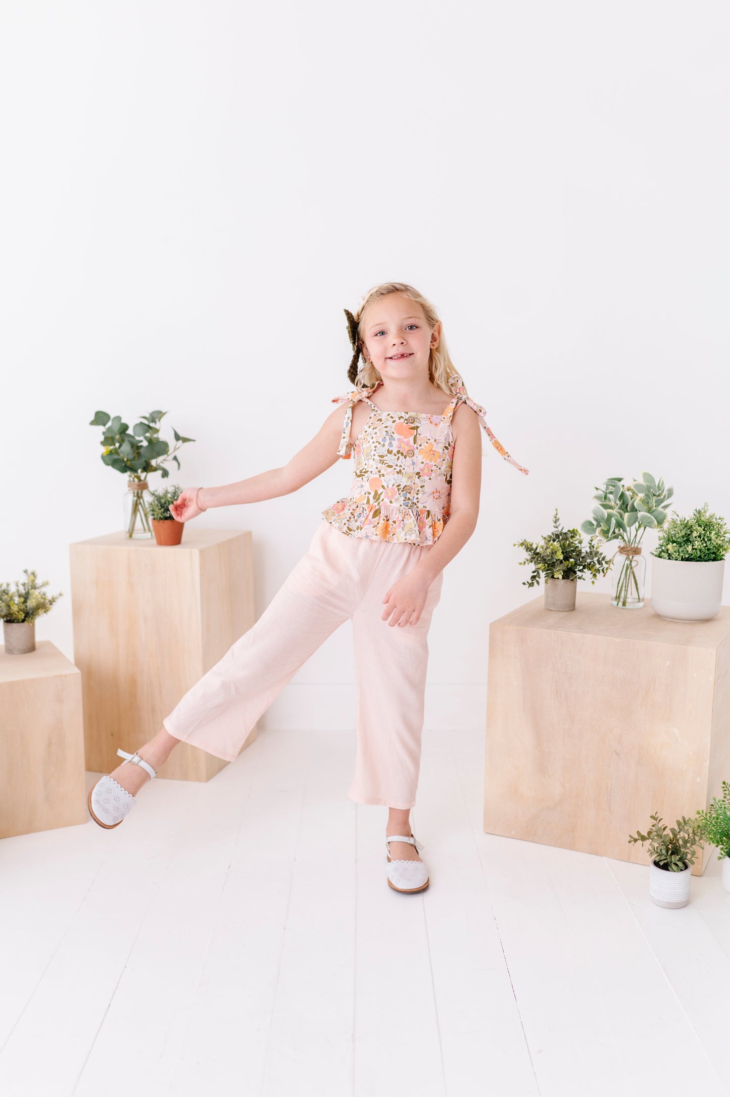 Vintage Blooms | Peplum + Crop Pants Set