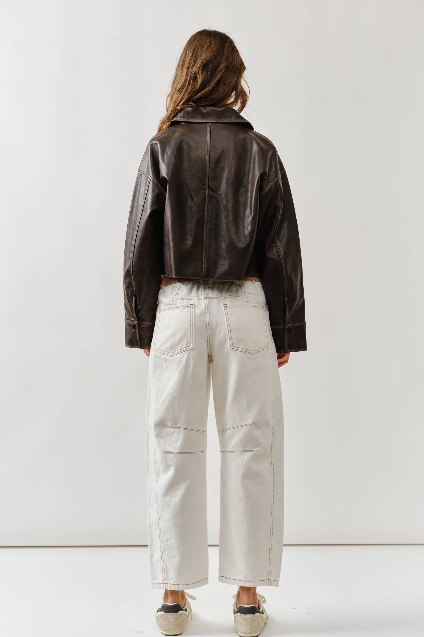 Brown Vintage Washed Leather Jacket