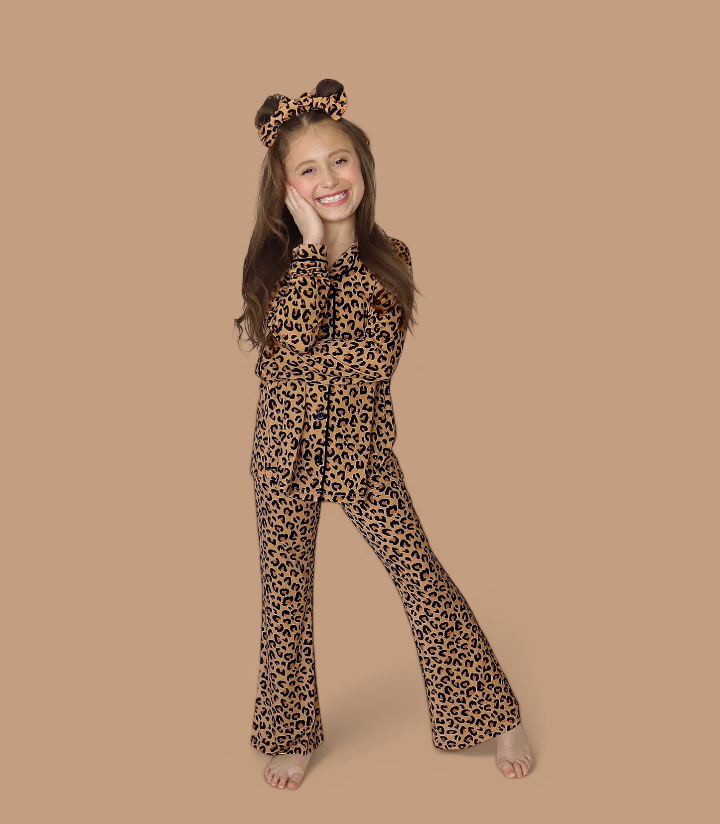 LEOPARD DREAM GIRL'S FLARE SET