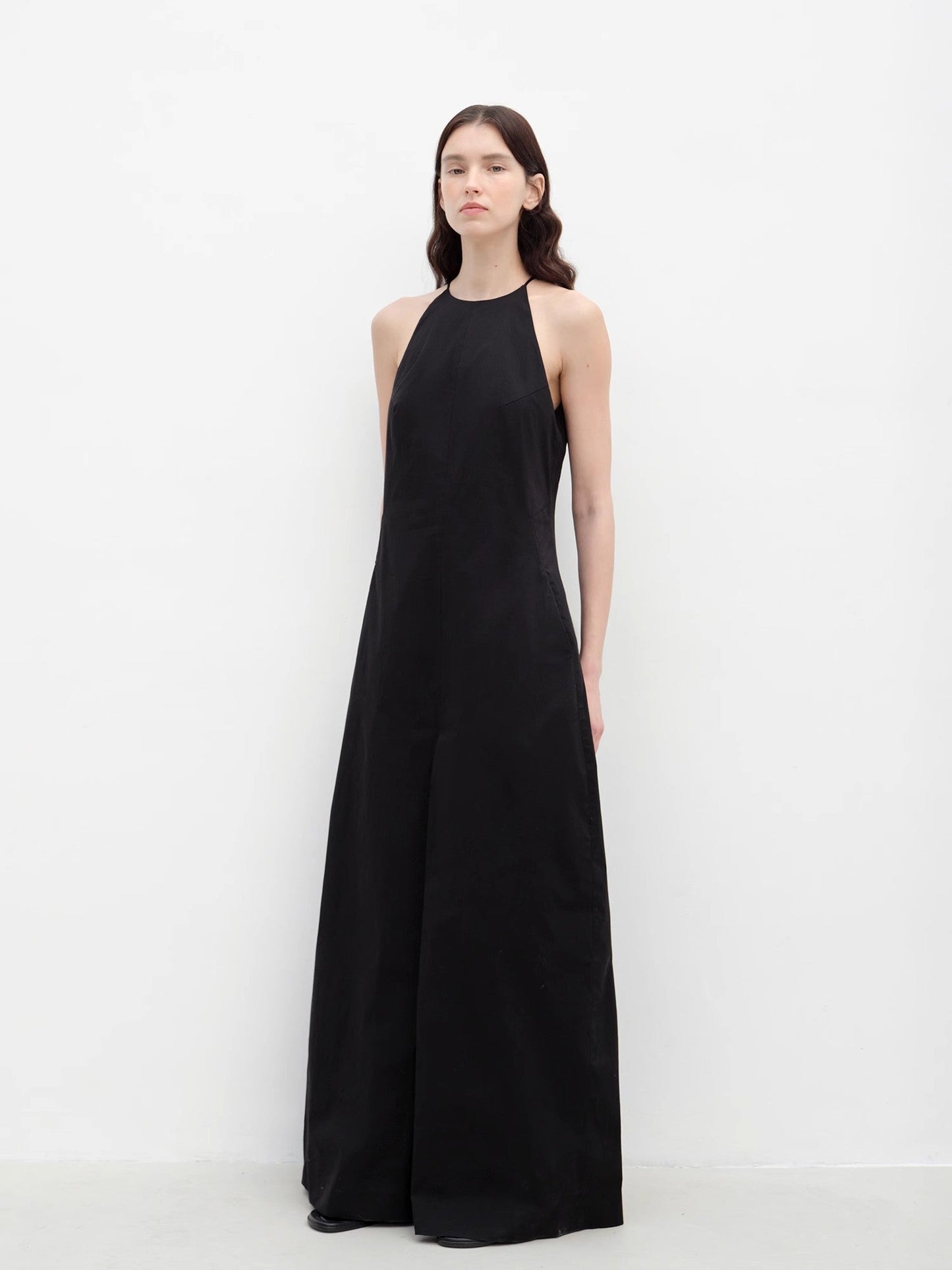 "Piano Music" Halterneck Waist-Cinching Cocoon Dress