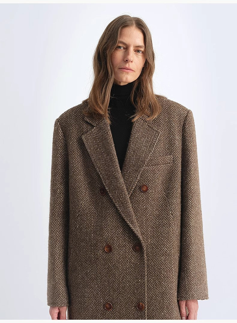 Desert City Italian Wool Herringbone Coat