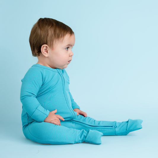 Pacific (Blue) Ribbed Romper BDLJ