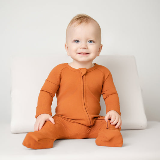 Rust (Orange) Ribbed Romper BDLJ