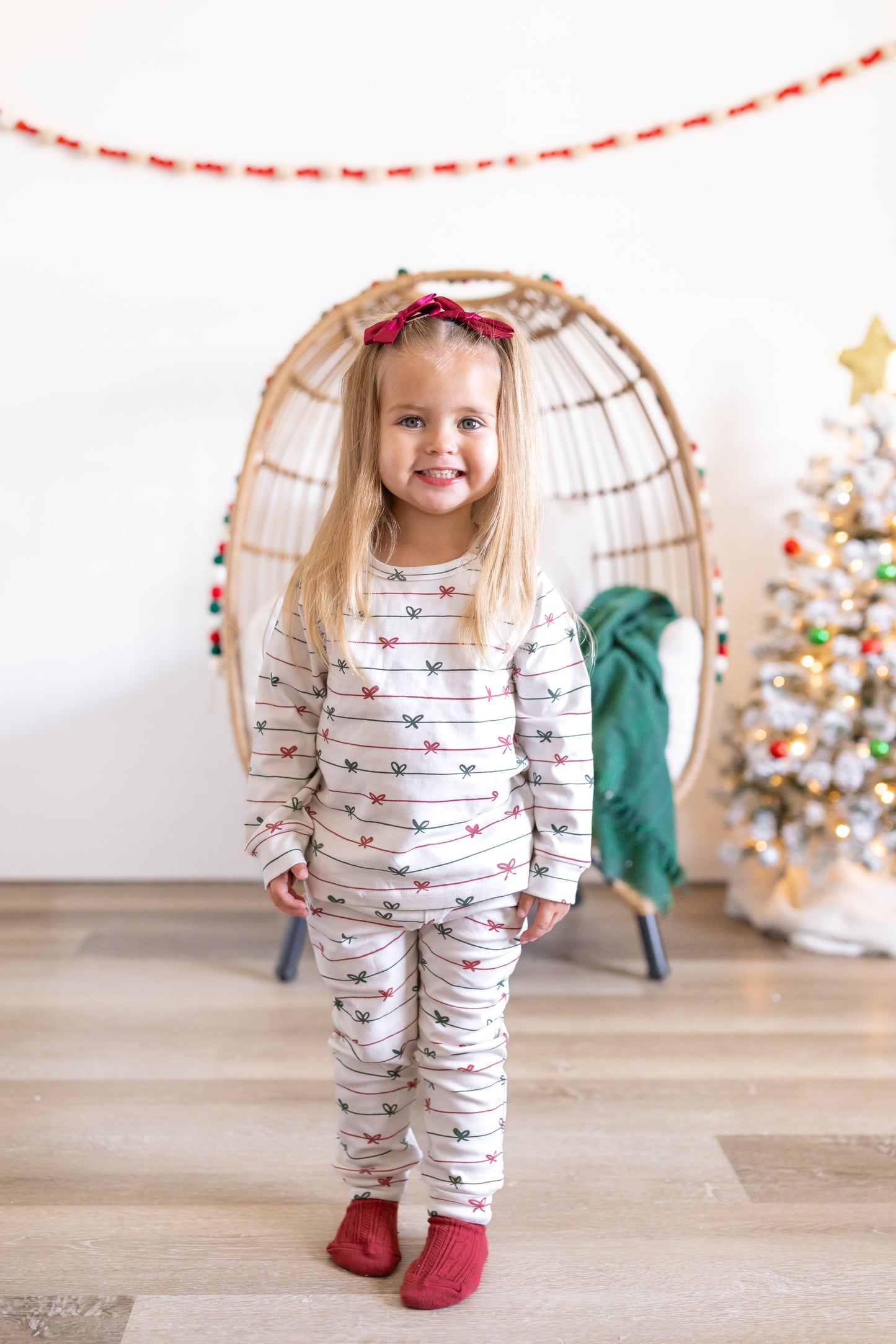 Tied with a Bow Christmas Organic Cotton Lounge Set
