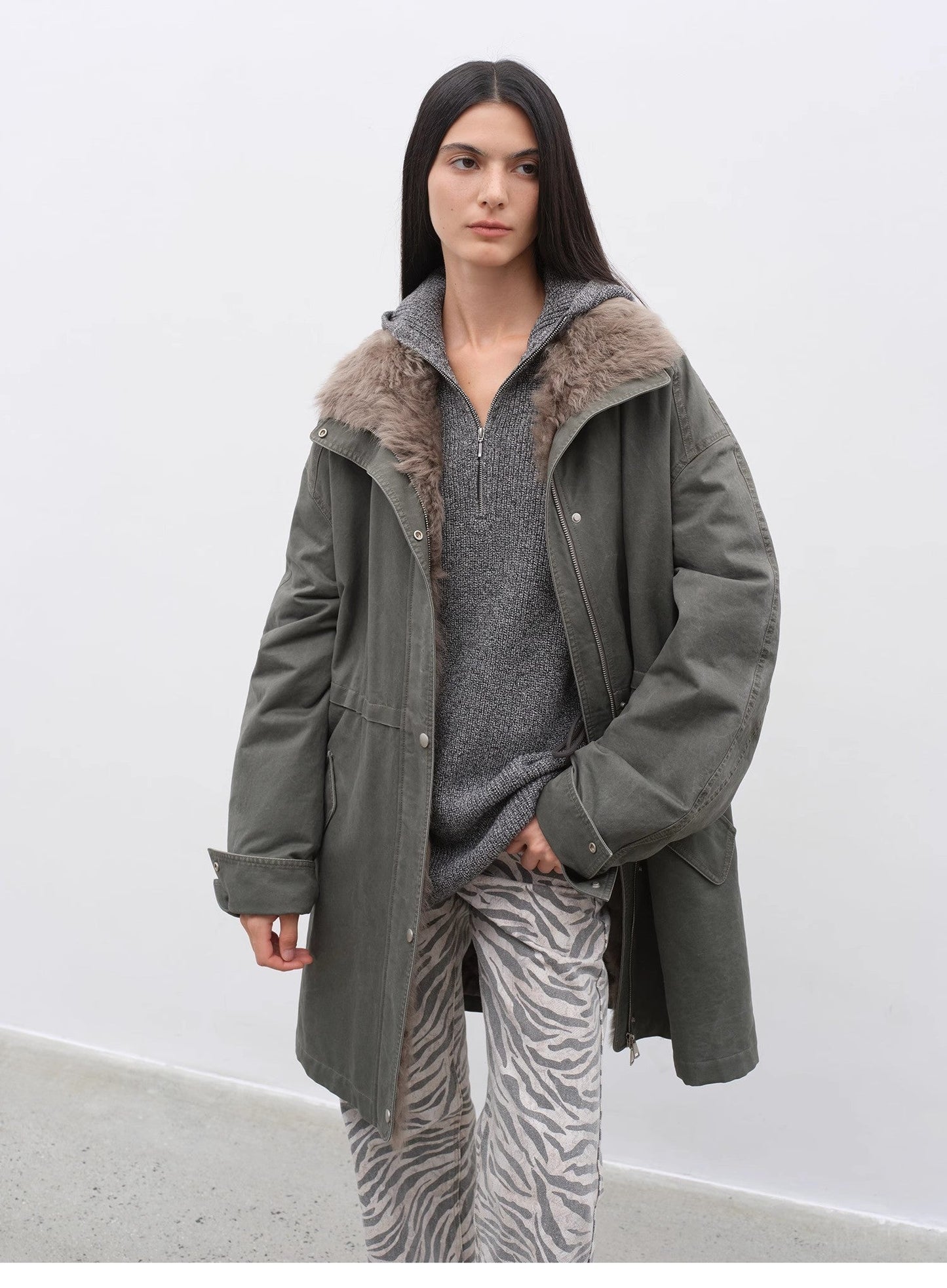 Detachable Goose Down Parka
