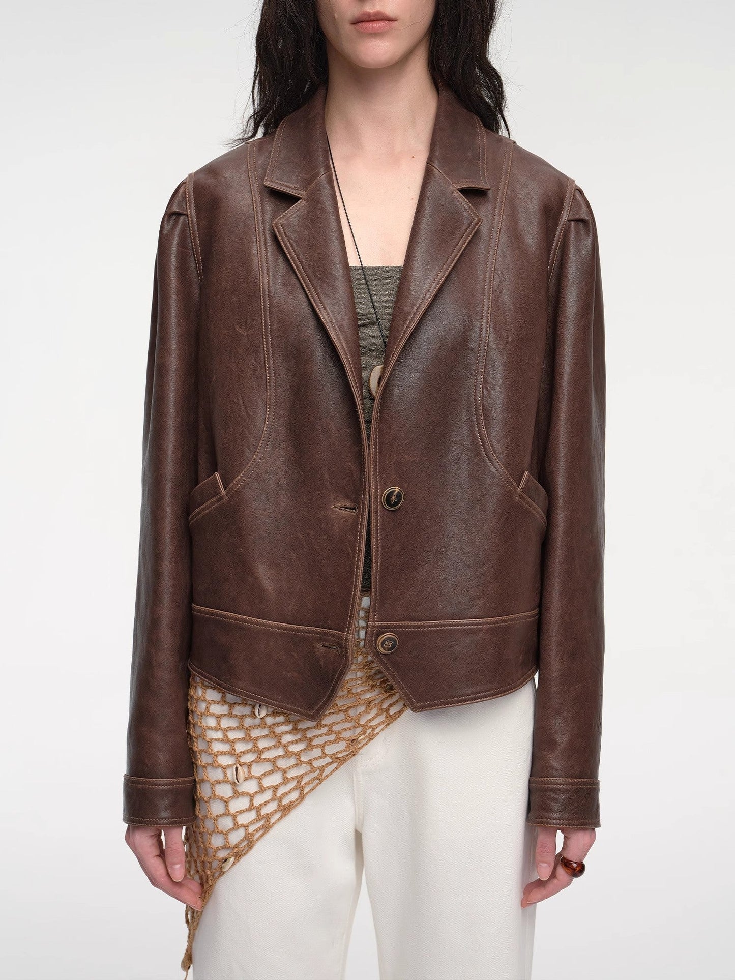 Vintage Old Stories  Waxed Sheepskin Jacket