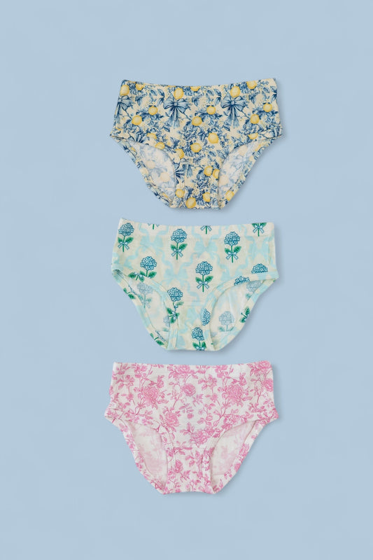 VINTAGE CITRUS TOILE DREAM GIRL'S BRIEF SET