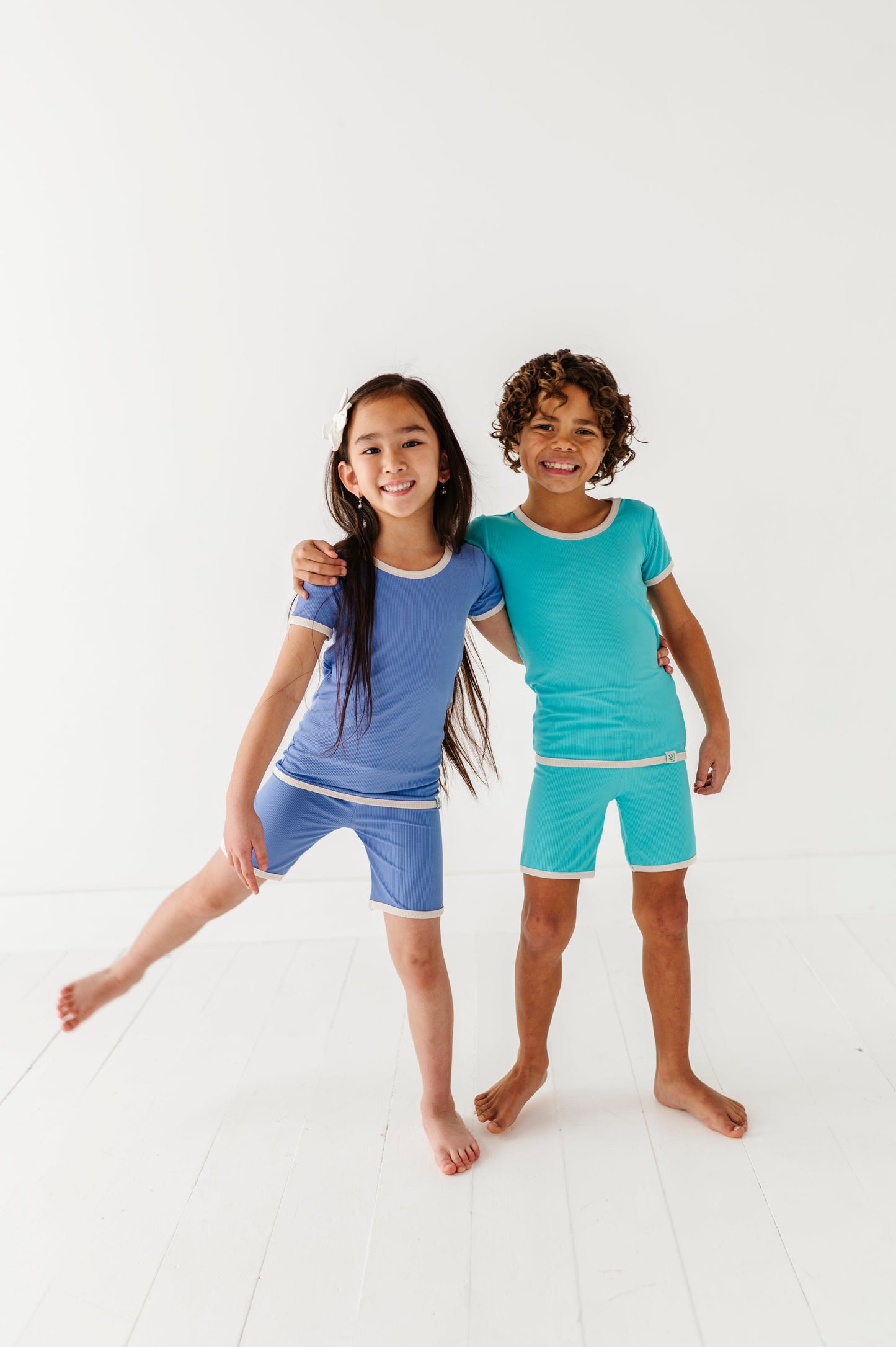 PERIWINKLE | Tee + Biker Shorts RIB SET