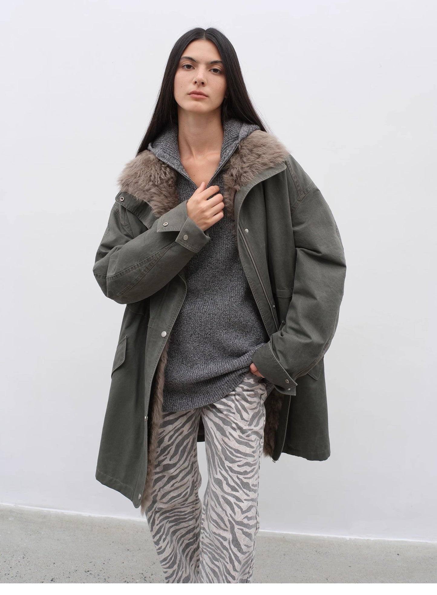 Detachable Goose Down Parka