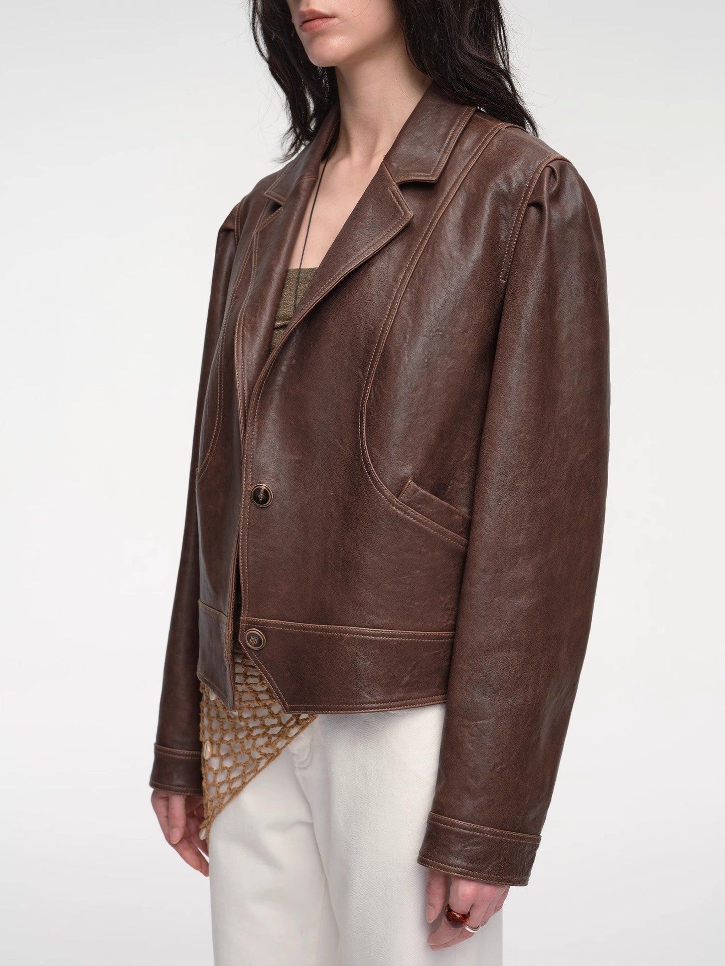 Vintage Old Stories  Waxed Sheepskin Jacket