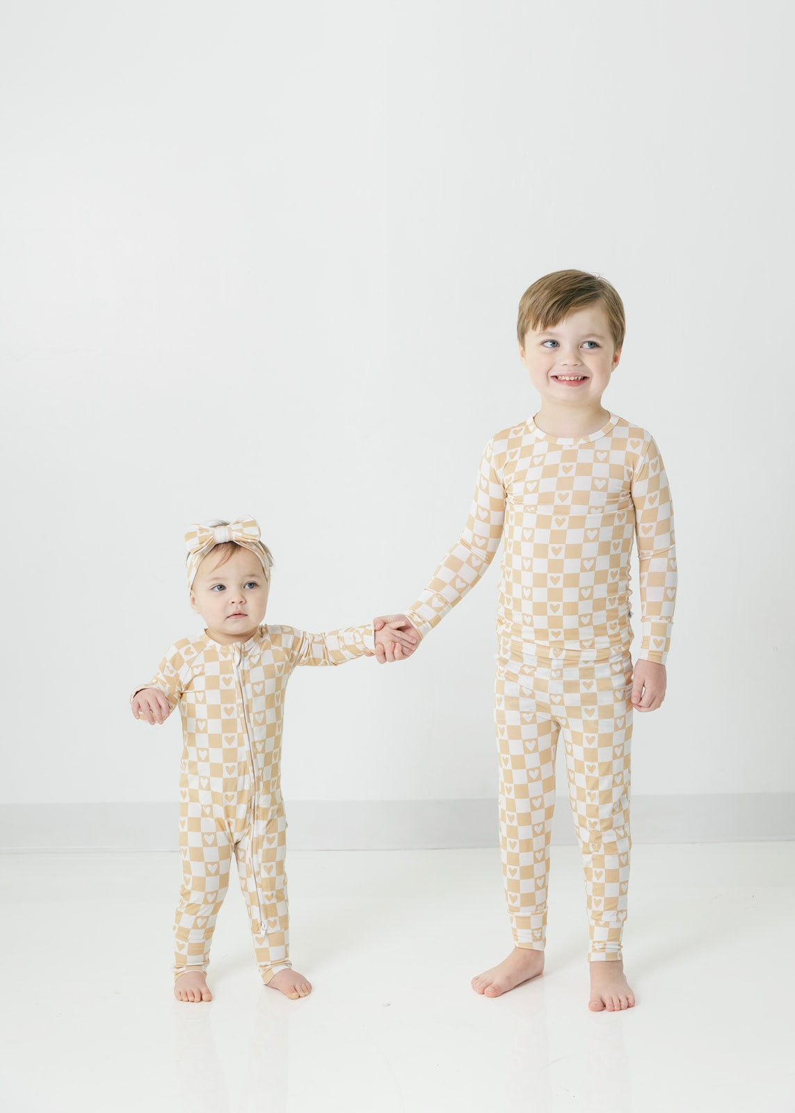 Checker Hearts | Bamboo Two Piece Pajamas