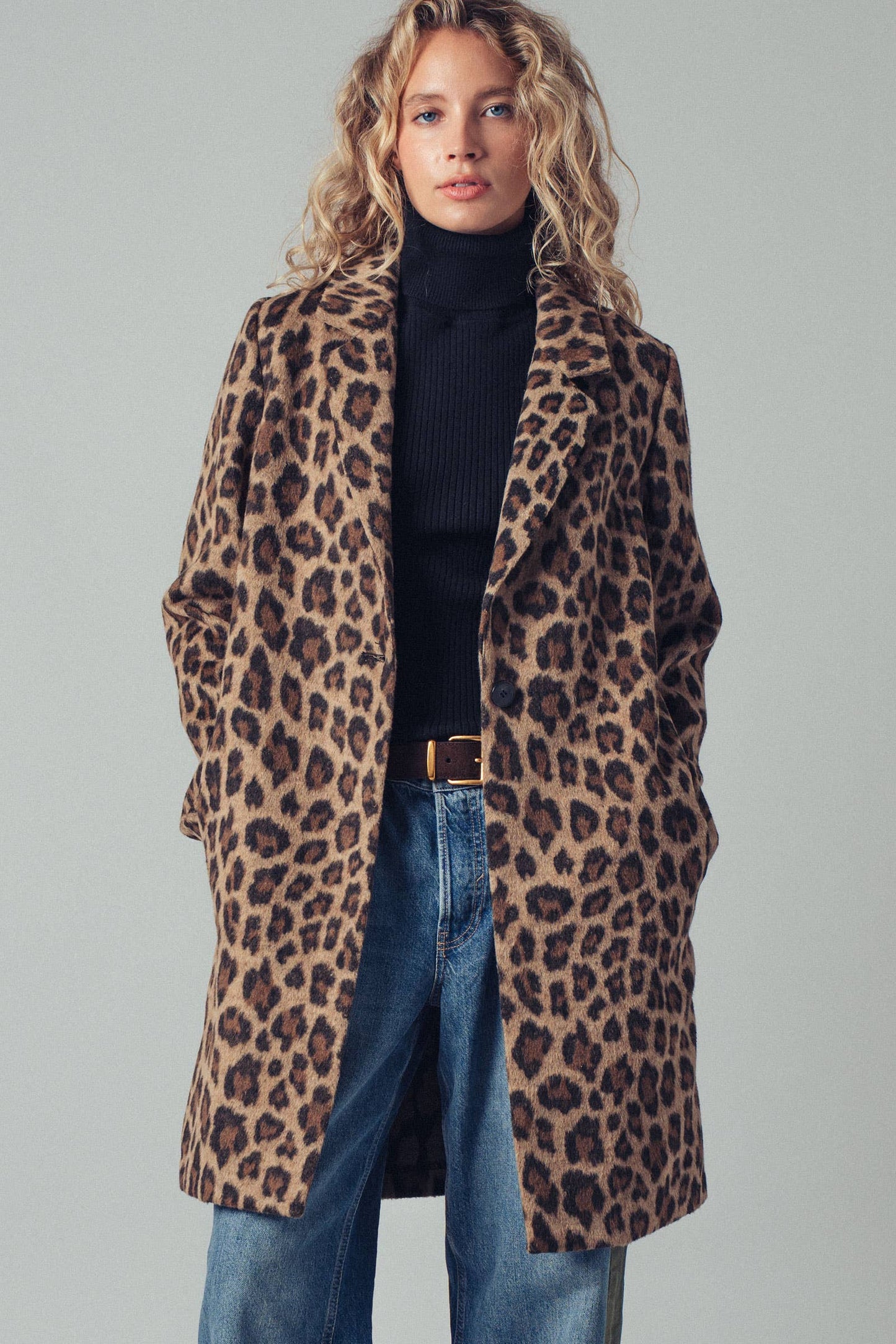 Leopard Print Oversized Statement Coat