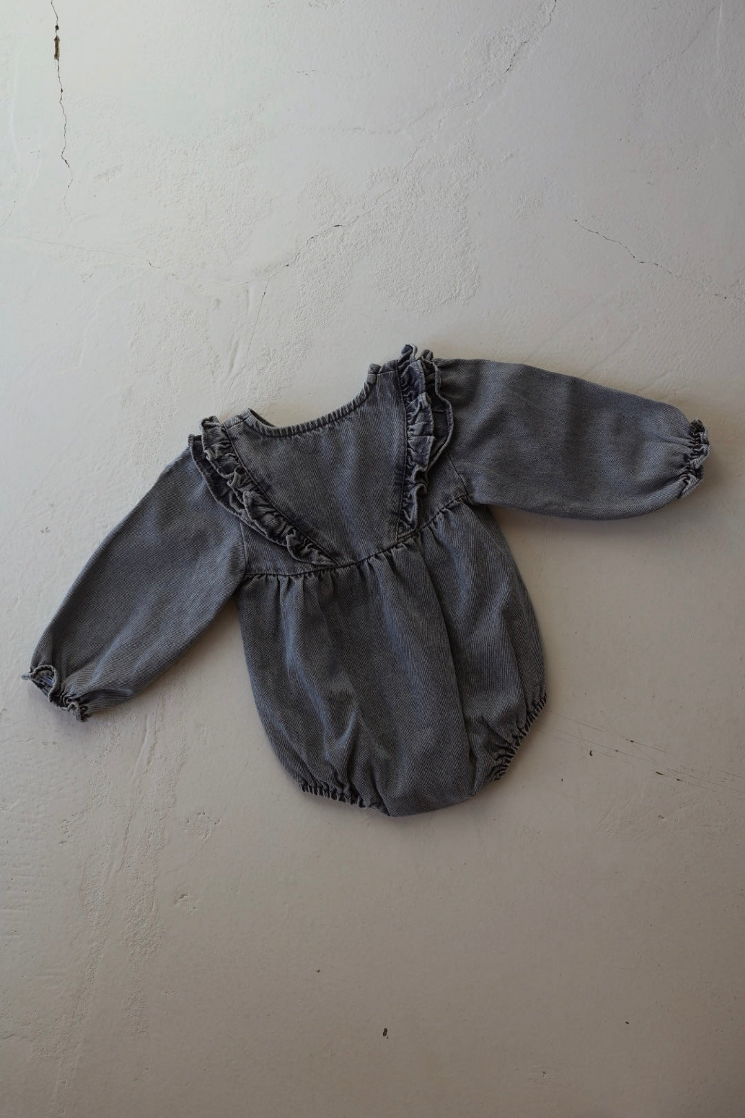 Denim Romper | Ruffle