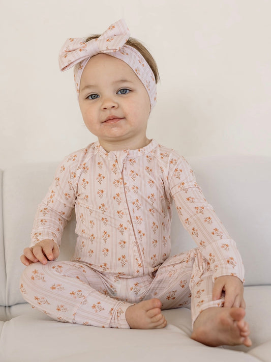 Logan Floral | Bamboo Zip Pajamas