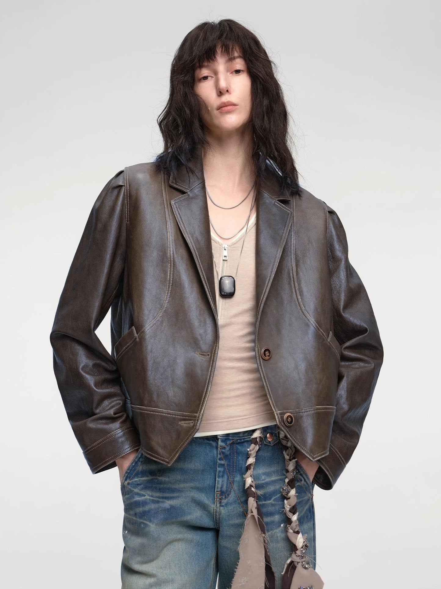 Vintage Old Stories  Waxed Sheepskin Jacket